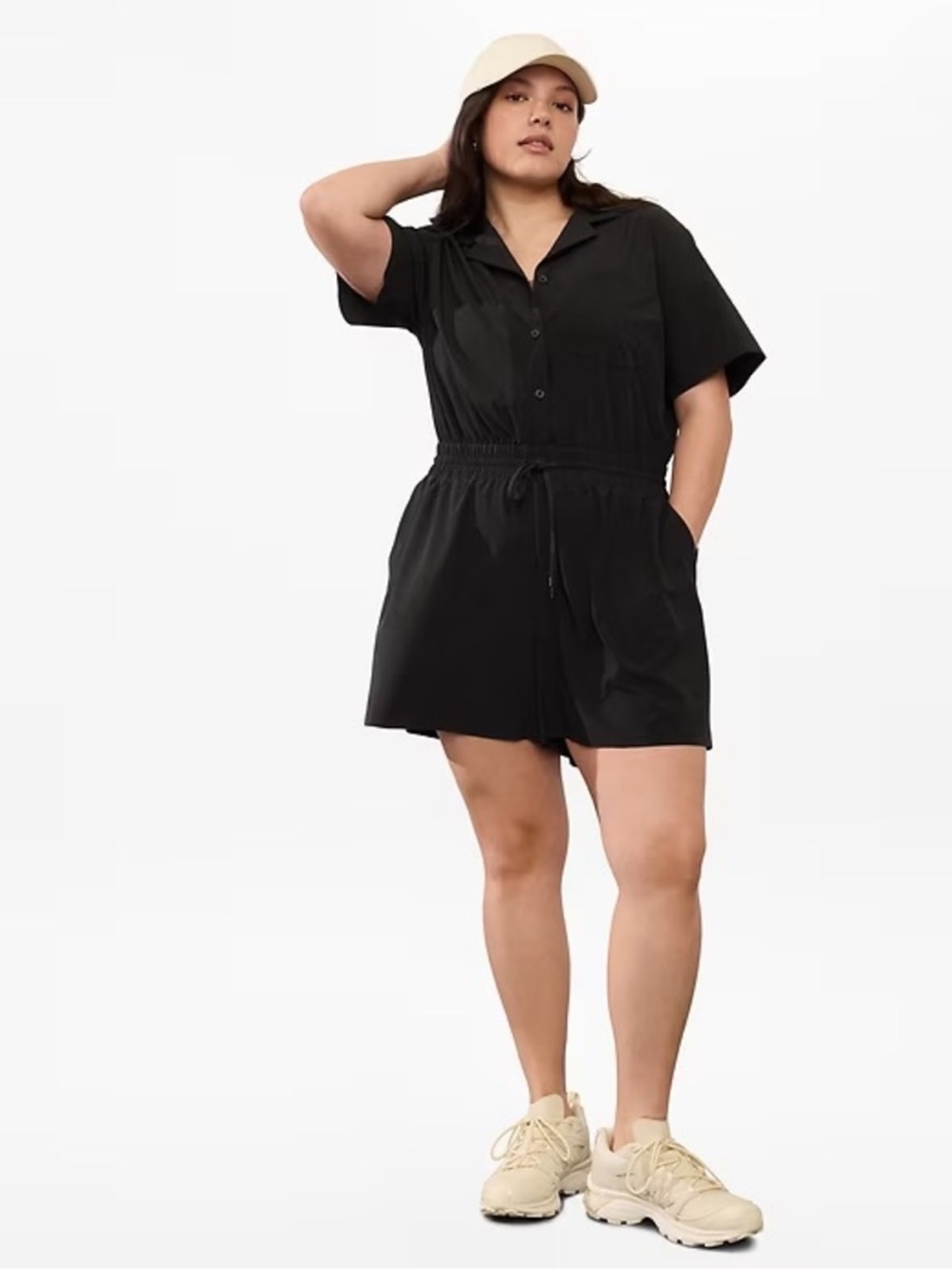 Athleta Avenue Romper in Black Size XL EUC